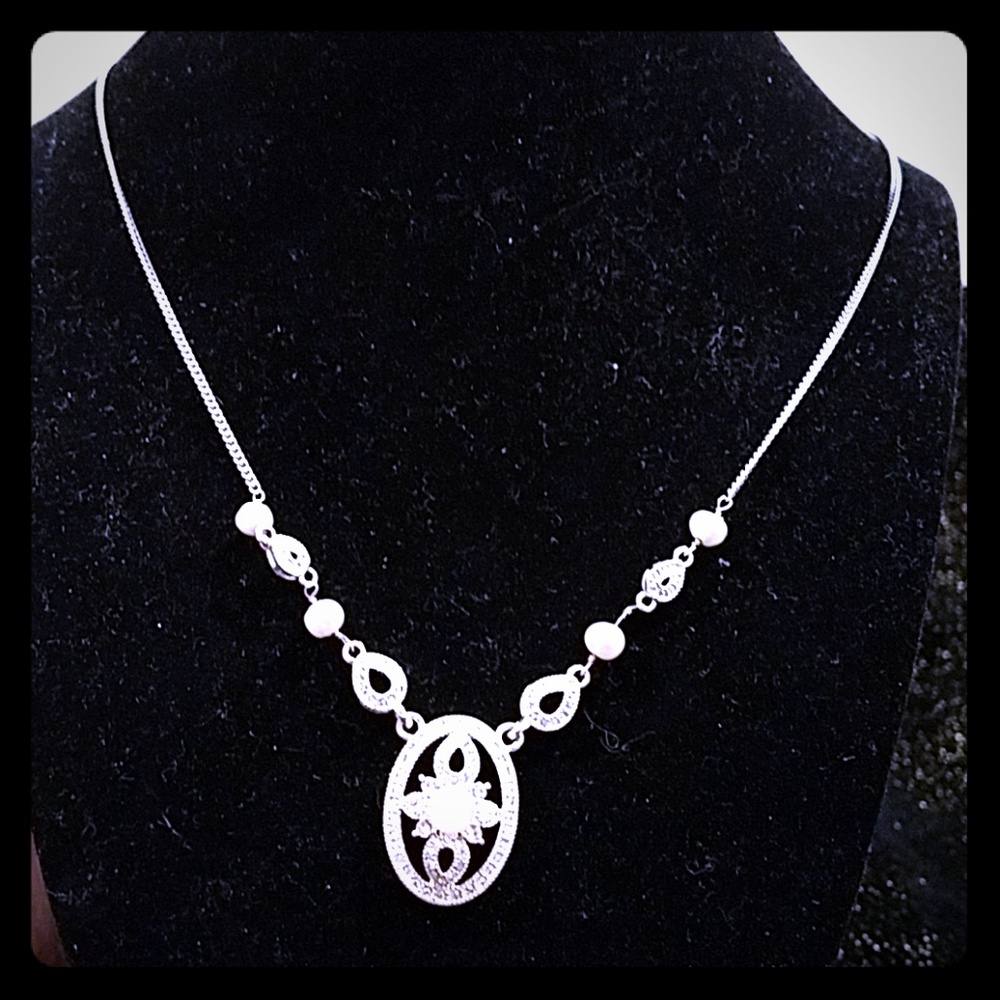 Sterling and pearl necklace